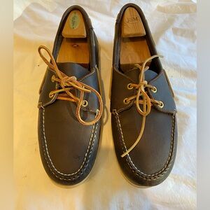 LL Bean Mens Leather Slip On Loafer Boat Shoes, Top siders,‎ Size 12 wide